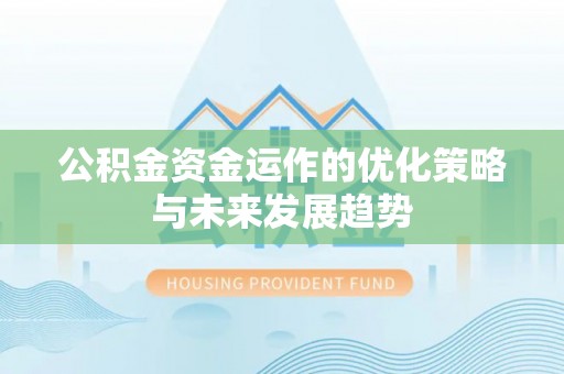 河池公积金资金运作的优化策略与未来发展趋势