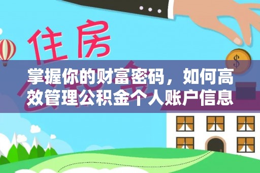 河池掌握你的财富密码，如何高效管理公积金个人账户信息