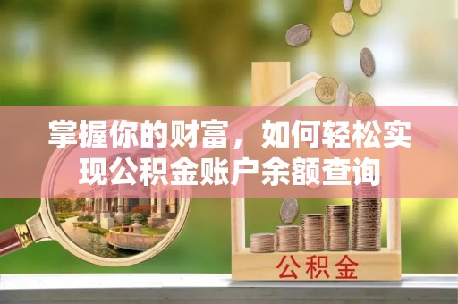 河池掌握你的财富，如何轻松实现公积金账户余额查询